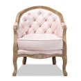 thumbnail image 2 of Bowery Hill Light Pink Velvet White-Washed Oak Armchair, 2 of 9