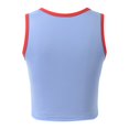 thumbnail image 3 of HNMKIU Women's Retro Streetwear Graphic Letter Print Brazil Crop Top T Shirt Womens Tank Tops Light Blue,M, 3 of 8