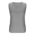 thumbnail image 5 of AherBiu Tank Tops for Women Stretch V Neck Sleeveless Ruched Slim Fitted Summer Tanks Going out Tops, 5 of 7