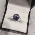 thumbnail image 6 of Natural Amethyst Ring, Rough Amethyst Gemstone Ring, Feb Birthstone, Wire Band, 925 Sterling Silver, Womens Ring, Christmas, Thanksgiving, Handmade, Statement Jewelry, Rough Gemstone Jewelry, 6 of 6
