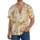 thumbnail image 1 of Balery Retro 70s 60s Flower Camisa Casual de Manga Corta con Botones para Hombre, Texturizada, Estilo Cubano, para Playa, Verano-Medium, 1 of 5