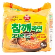 Ottogi Sesame Flavor Noodle 5 Pack, Chamke ramen 5 Pack, Korean Instant Noodle Soup Korea Ramen Ramyun by Ottogi