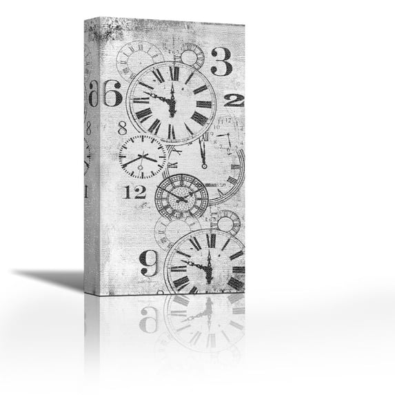 About Time Panel White - Contemporary Fine Art Giclee on Canvas Gallery Wrap - wall décor - Art painting - 13 x 27 Inch - Ready to Hang