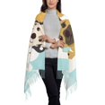 thumbnail image 3 of Cauagu Cute Dog In Bathtub Print Women Wrap Shawl tassels Scarves Retro Scarf 77.6"X28.3", 3 of 8