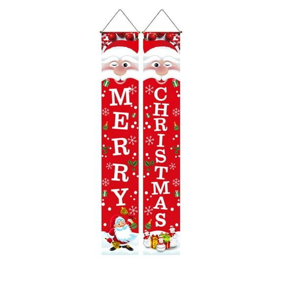 VerPetridure Christmas Curtain Decoration Christmas Decoration Curtain Creative Decoration Couplets Hanging Flags
