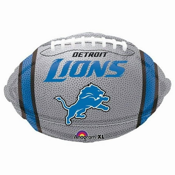Anagram Detroit Lions Team Licensed 21" Football Football Foil Jr Shape Balloon, Blue Silver
