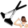 thumbnail image 1 of 2 Black back scrapers made of high quality stainless steel, with an extendable rod extendable up to 68cm for scratching the head and back, 1 of 5