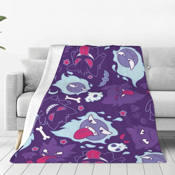 Gengar Throw Blanket Cozy Anti-pilling flannel Bedding Gifts for Men, Women teen Adults Decor for Couch, Sofa, Bed 40x30