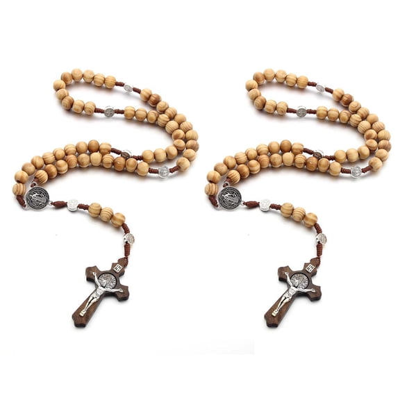 Handmade Rosary Necklaces Catholic Pendant Necklaces for Men Women Jewelry Christian Religious Prayer Gift