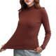 thumbnail image 2 of Women Turtleneck Base Layer Shirts Long Sleeve Slim Fit Thermal Underwear Tops, 2 of 8