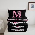 thumbnail image 5 of Manfei Pink ABC Print A Twin Comforter Sets,Classic Fashion Leopard Print Bedding Set,Black Reversible,2-Piece,1 Comforter and 1 Pillowcase, 5 of 7