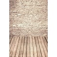 thumbnail image 2 of ABPHOTO Polyester 5x7ft Gray Brick Wall Photography Backdrops Wood Floor Photo Background, 2 of 3