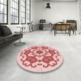 thumbnail image 4 of Ahgly Company Machine Washable Indoor Round Transitional Red Area Rugs, 7' Round, 4 of 7