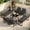 8 PCS-Black, variant on Asofer 4 PCS Patio Furniture Set, Outdoor Conversation Sectionals with Soft Cushion & Coffee Tea - Gray