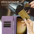 thumbnail image 5 of Dteck for Samsung Galaxy S23 Plus Case 6.6 Inch, Samsung S23+ Plus Wallet Case with 9 Card Slots, PU Leather Magnetic Flip Zipper Purse Wristlet Strap Crossbody Lanyard Kickstand Phone Case,Purple, 5 of 9