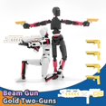 thumbnail image 4 of Figura de acción T13 ya ensamblada Paquete de 2 figuras de acción multicolores Titan 13 Maniquí con sable láser Impreso en 3D T 13 Lucky 13 Robo 13 Figuras de acción Figura De Acci?N T13 Negro Rojo Bl, 4 of 5