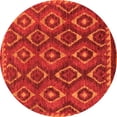 thumbnail image 1 of Ahgly Company Indoor Round Abstract Orange Modern Area Rugs, 3' Round, 1 of 4