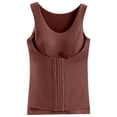 thumbnail image 4 of OIUUAK Women's Underbust Shapewear Tank Tops Tummy Control Compression Camisoles Seamless Body Shaper Cami Waist Trainer, Brick Red, 4 of 4