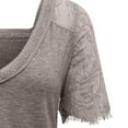 thumbnail image 5 of Mittory Women's Lace Loose Short Sleeve T-Shirt V Neck Cotton Summer Casual Tops Tee Shirts, 5 of 5