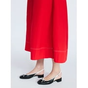 Free Assembly Women's Slingback Block Heel Shoes with Front Bow