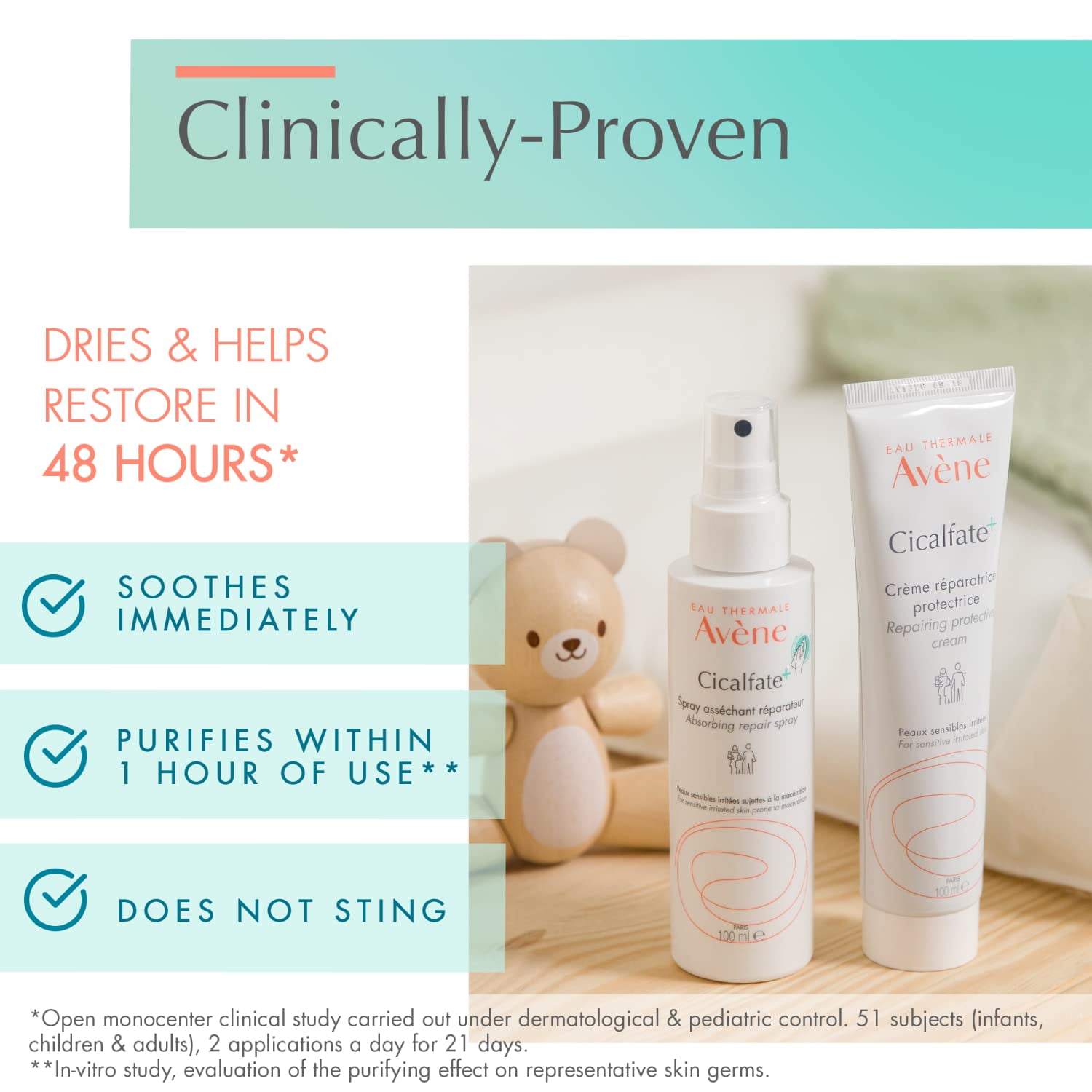 Avene Cicalfate+ Absorbing Soothing Spray - For Dry & Irritated Skin - Helps Restore Skin Barrier, 3.3 fl oz