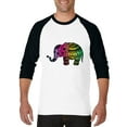 thumbnail image 1 of Artix - Mens Raglan Sleeve Baseball T-Shirts, up to Size 3XL - Elephant, 1 of 4