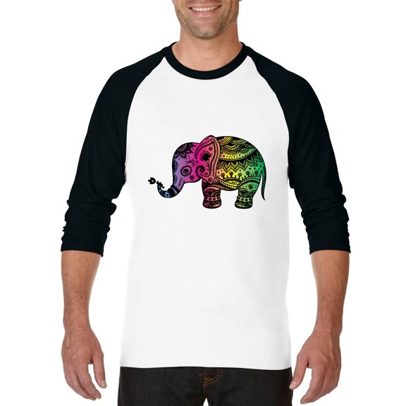 Artix - Mens Raglan Sleeve Baseball T-Shirts, up to Size 3XL - Elephant