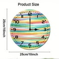 thumbnail image 2 of ZXCXRQFa Rainbow Striped Watercolor Kitchen Home 10 Inch Silent Vintage Design Round Wall Clock Numerals Design Non Ticking Retro Clocks Home Decor Desk Clock, 2 of 7