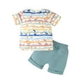 thumbnail image 5 of HAOTAGS Boy And Girls' Casual Short Sleeve Tops, Round Neck Tee with Shorts Sets Sky Blue, 5 of 9