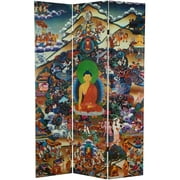 Oriental Furniture 6 ft. Tall Enlightenment Canvas Room Divider - 3 Panel