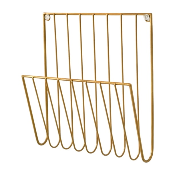 Rack de, soportes de pared, organizador de oficina para el hogar, organizador de almacenamiento para papeles Oro
