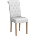 thumbnail image 4 of Dining Chairs Set of 4 Button Tufted Parsons Kitchen Chairs Upholstered Fabric Dining Room Chairs with Solid Wood Legs and Padded Seat for Dining Room, Kitchen, Restaurant, 2 package, Beige, 4 of 19