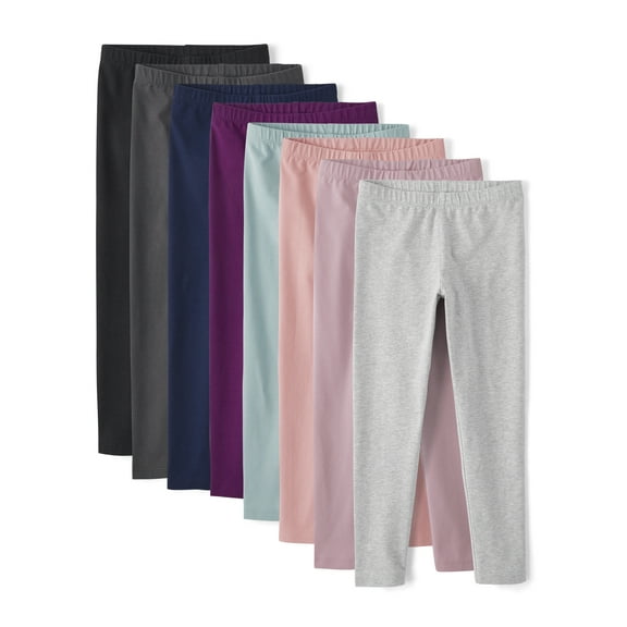 The Children's Place Girls Assorted Solid Color Leggings. 8-Pack, Sizes XS-XXL
