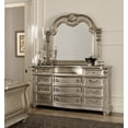 thumbnail image 4 of Luxurious Bedroom Formal Traditional Cal-King Size Tufted Bed 4pc Set Nightstand Dresser Mirror Silver Finish Wooden Furniture, 4 of 7