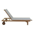 thumbnail image 2 of Courtyard Casual  Deck Side Natural Teak Outdoor Sling Chaise Lounge Chair, 2 of 5