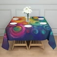 thumbnail image 3 of Colorful Tie Dye Circular Spiral Pattern Square Tablecloth,Waterproof Square Table Cover,Wipeable Spillproof Washable Table Cover for Home Kitchen Party Decor 52"x52"(132x132cm), 3 of 6
