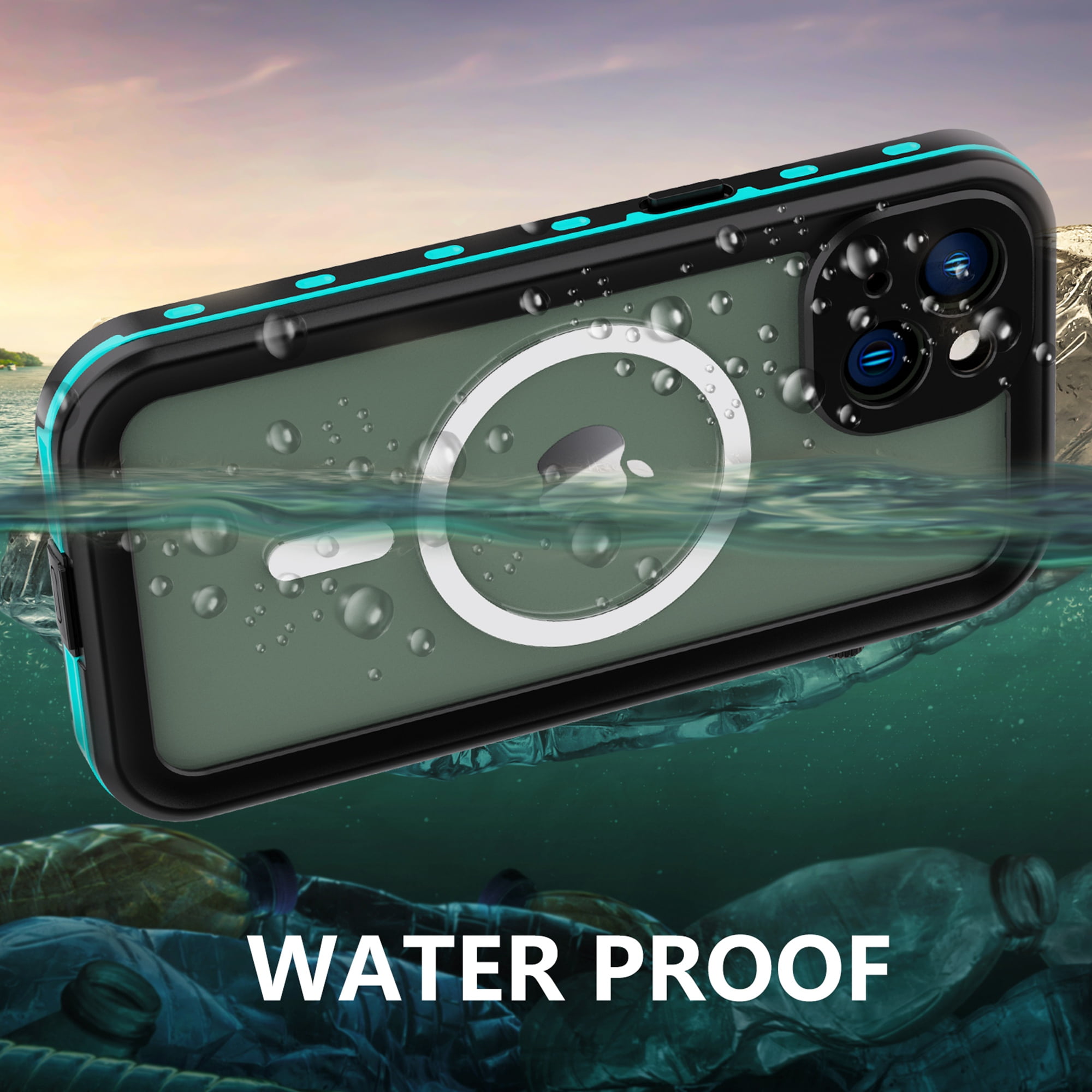 iPhone 14 Waterproof Case, Dteck Full Body Heavy Duty Protection Full Sealed Cover Shockproof Dustproof Built-in Clear Screen Protector Rugged Case for Apple iPhone 14 6.1 inch 2022,Blue
