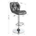 thumbnail image 5 of Topeakmart 2pcs Adjustable PU Leather Swivel Bar Stools with Backrest, Gray, 5 of 11