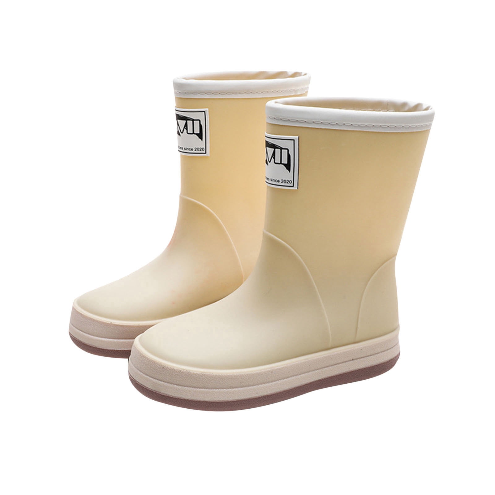 Nijnfcloth Kids Sneakers girls Boys Non Slip Kids Rain Boots Child Shoes Unisex Children Boots toddler Sneakers Color beige size 3 4 Years Beige 160