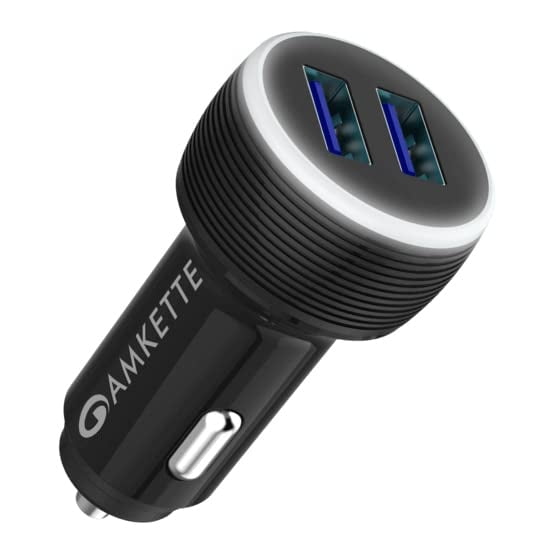 istar 2 Port (QC and PD) USB Car Charger Adapterar Cigarette Lighter Socket Black