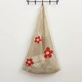 thumbnail image 5 of Bolso de mano de ganchillo para mujer, bolso de playa turístico, bolso Hobo estético, bolso de mano tejido de gran capacidad Rojo Verde, 5 of 5
