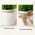 thumbnail image 5 of Small Fake Potted Plant Coffee Table Decor for Living Room, Small Faux Grass Plant in White Ceramic Pot, Home Decor for Kitchen Shelves Office Desk, 5 of 7