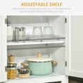 thumbnail image 5 of HOMCOM 63" Small Buffet with Hutch, 4-Door Kitchen Pantry, Freestanding Storage Cabinet with Adjustable Shelf for Dining Room, Living Room, White, 5 of 9
