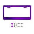 thumbnail image 2 of KA Depot Purple Chrome Mirror License Plate Frame T304 Stainless Steel + Metal Screw Caps, 2 of 3