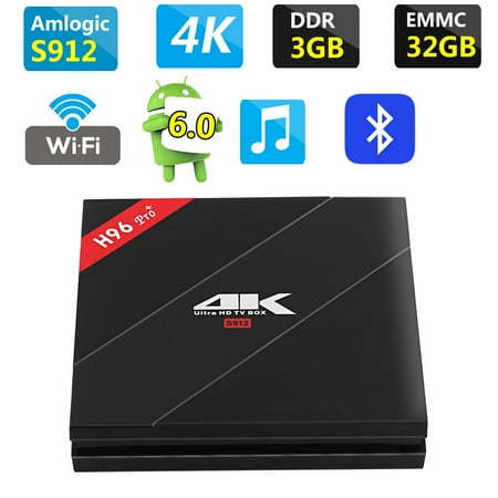 H96pro Amlogic S912 Octa Core CPU 3+16G/32G TV Box Home Entertainment Device Smart TV Box with Wi Fi