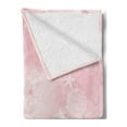 thumbnail image 2 of Pale Pink Soft Flannel Fleece Throw Blanket, Floral Background with Hazy Bubbles and Flower Romantic Flourishing Image, Cozy Plush for Indoor and Outdoor Use, 50" x 60", Pale Pink, by Ambesonne, 2 of 5
