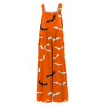 thumbnail image 5 of WTOBBY Women's Sleeveless Cotton Casual Jumpsuit featuring Halloween Print, Breathable and Lightweight for Warm Weather, Ideal for Relaxed Wear,OrangeS, 5 of 5