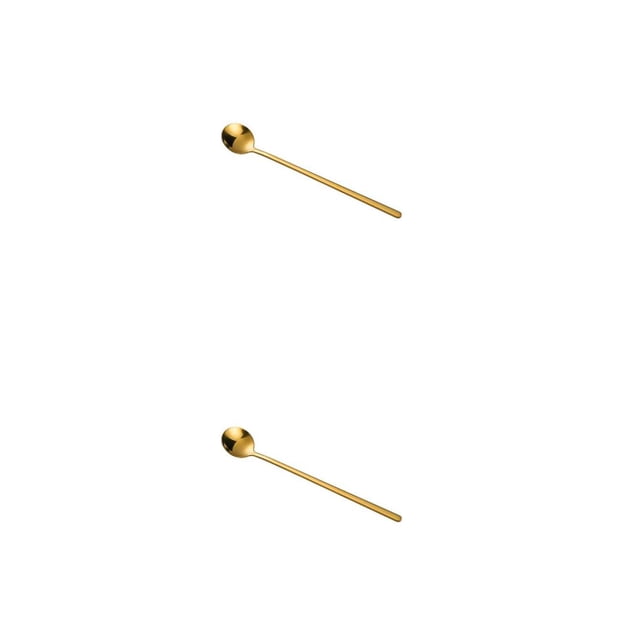 Naiovety 8 piezas cuchara agitadora de acero inoxidable café té leche bebida agitador cubiertos vajilla cocina pastel comer oro 15cm Oro 15cm 2piezas