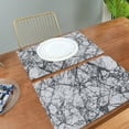 thumbnail image 2 of Sets de Table Motif Surface de Pierre 6 Pcs Marbre Gris Polyester Lavable Set de Table Décor Rectangulaire Résistant à la Chaleur, 2 of 7