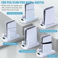 thumbnail image 2 of PS5 / PS5 Slim Stand and Cooling Station with Dual Controller Charging Station for PlayStation 5 Console, PS 5 Accessories Incl. Controller Charger, Cooling Fan, Headset Holder, 3 USB Hub, Screw, 2 of 13